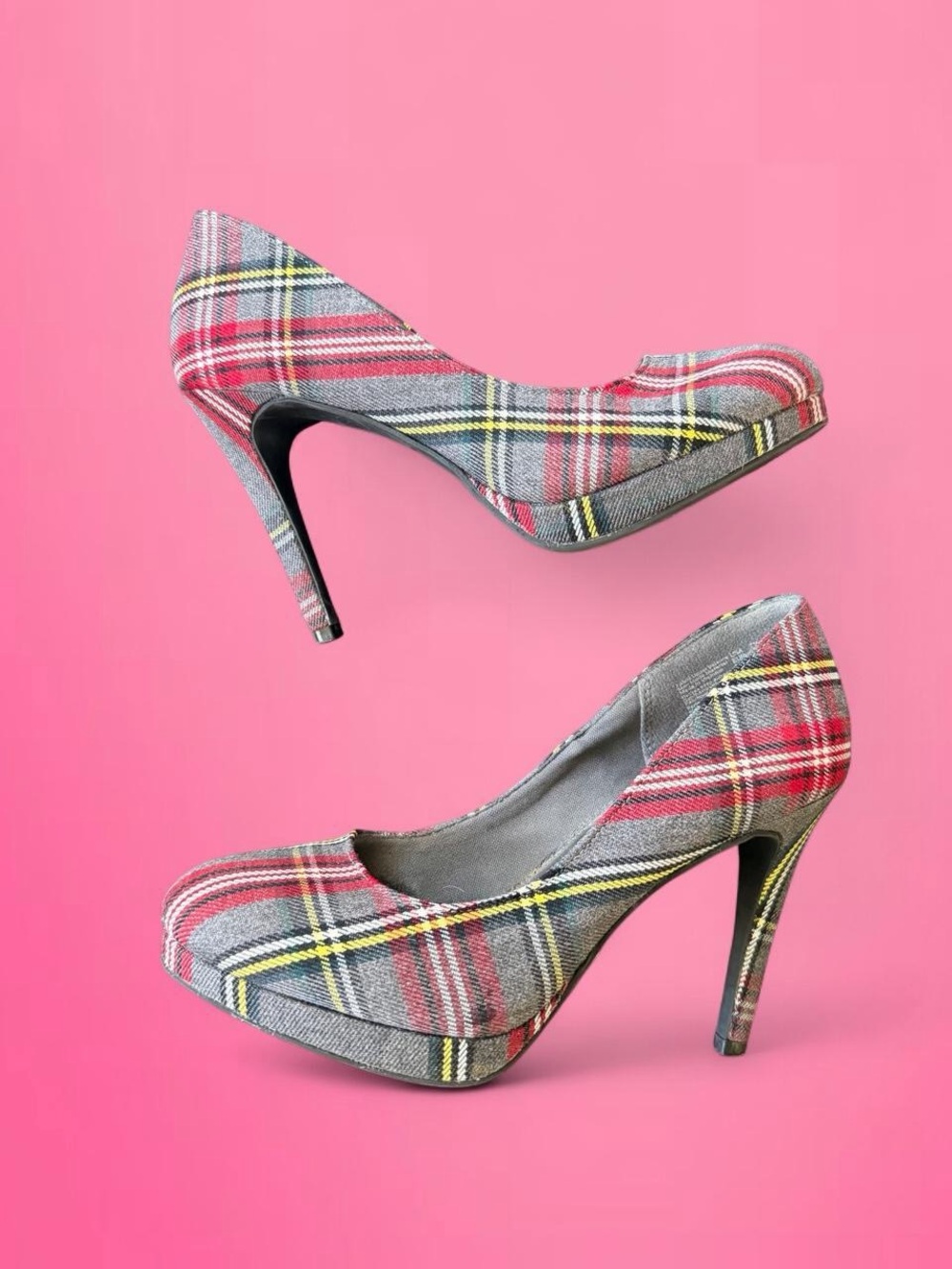 vintage y2k plaid fioni pumps heels